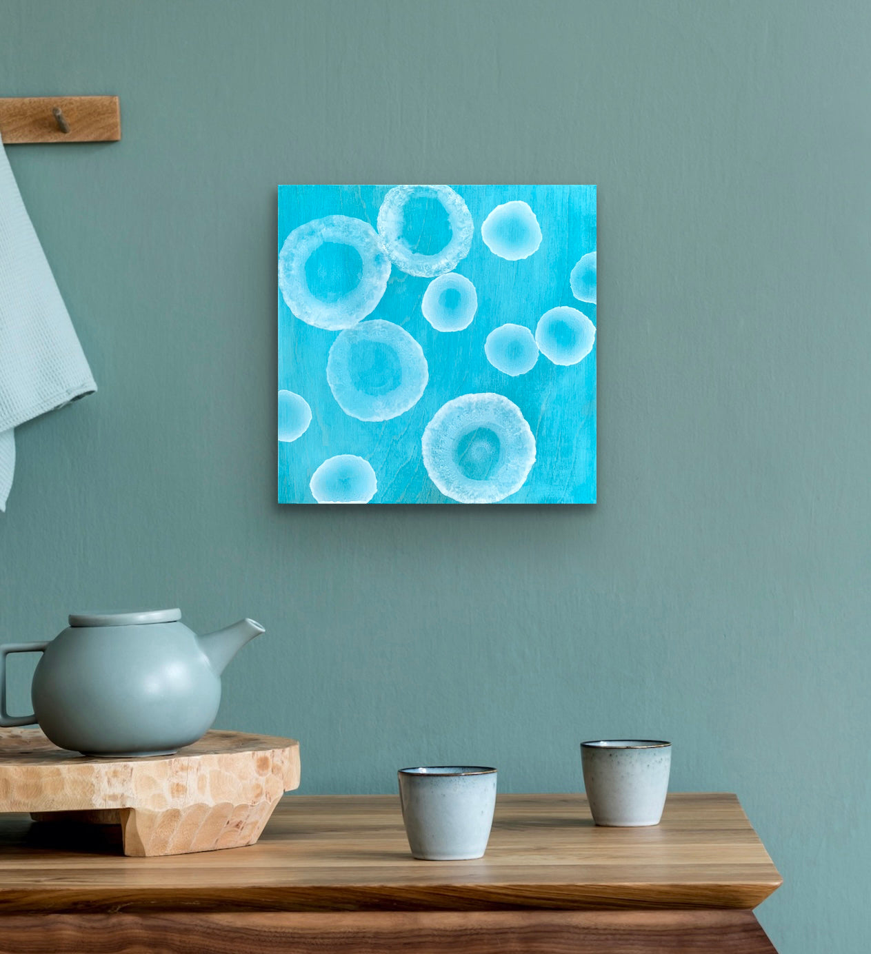 Aqueous Calm IV - Abstract Blue Sealife Painting