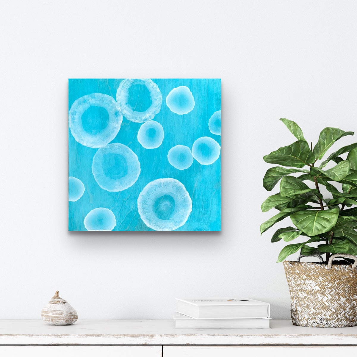 Aqueous Calm IV - Abstract Blue Sealife Painting