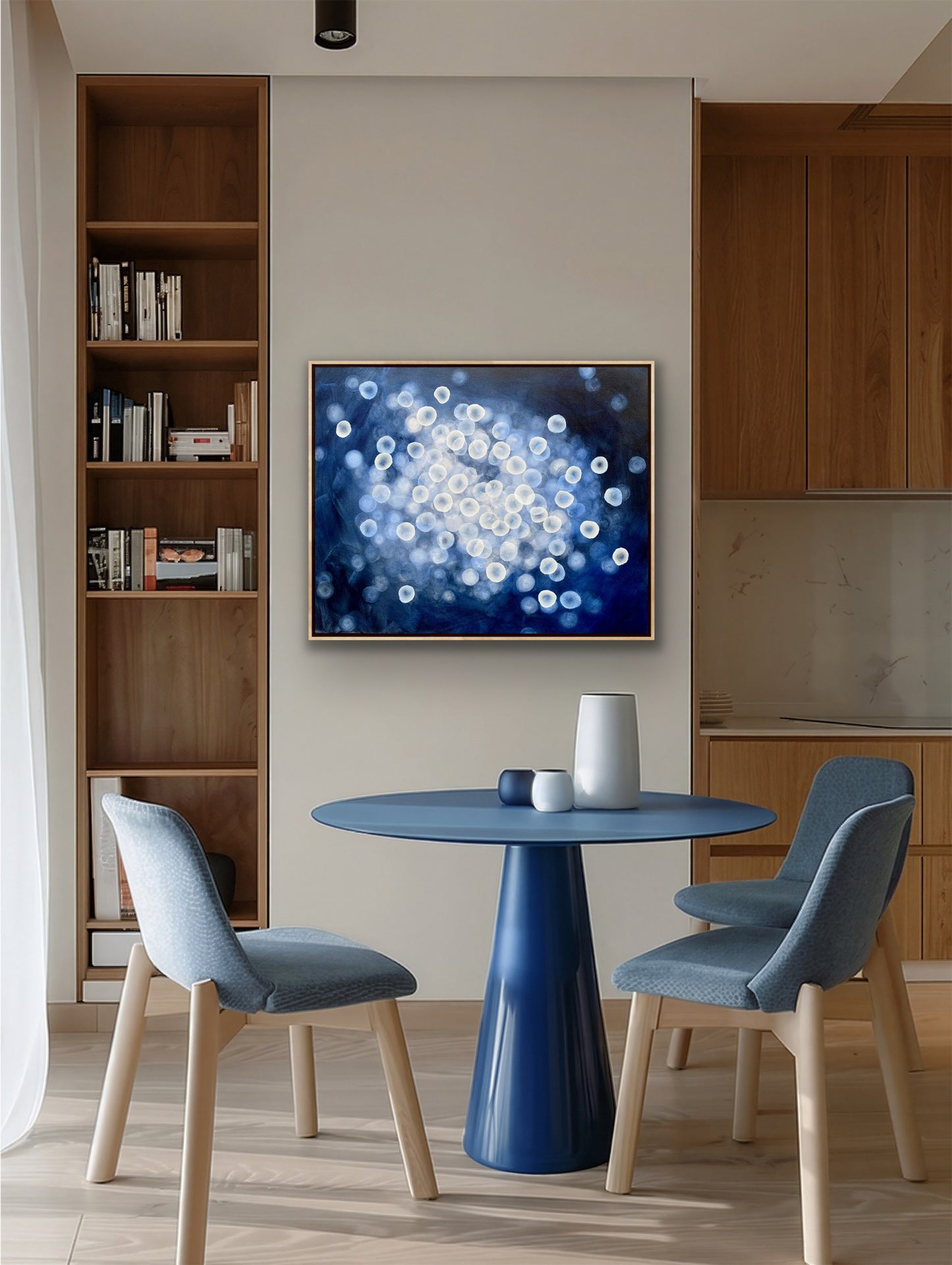Bioluminous Flow II - 79 x 64cm Original Abstract Artwork Framed Ocean inspired