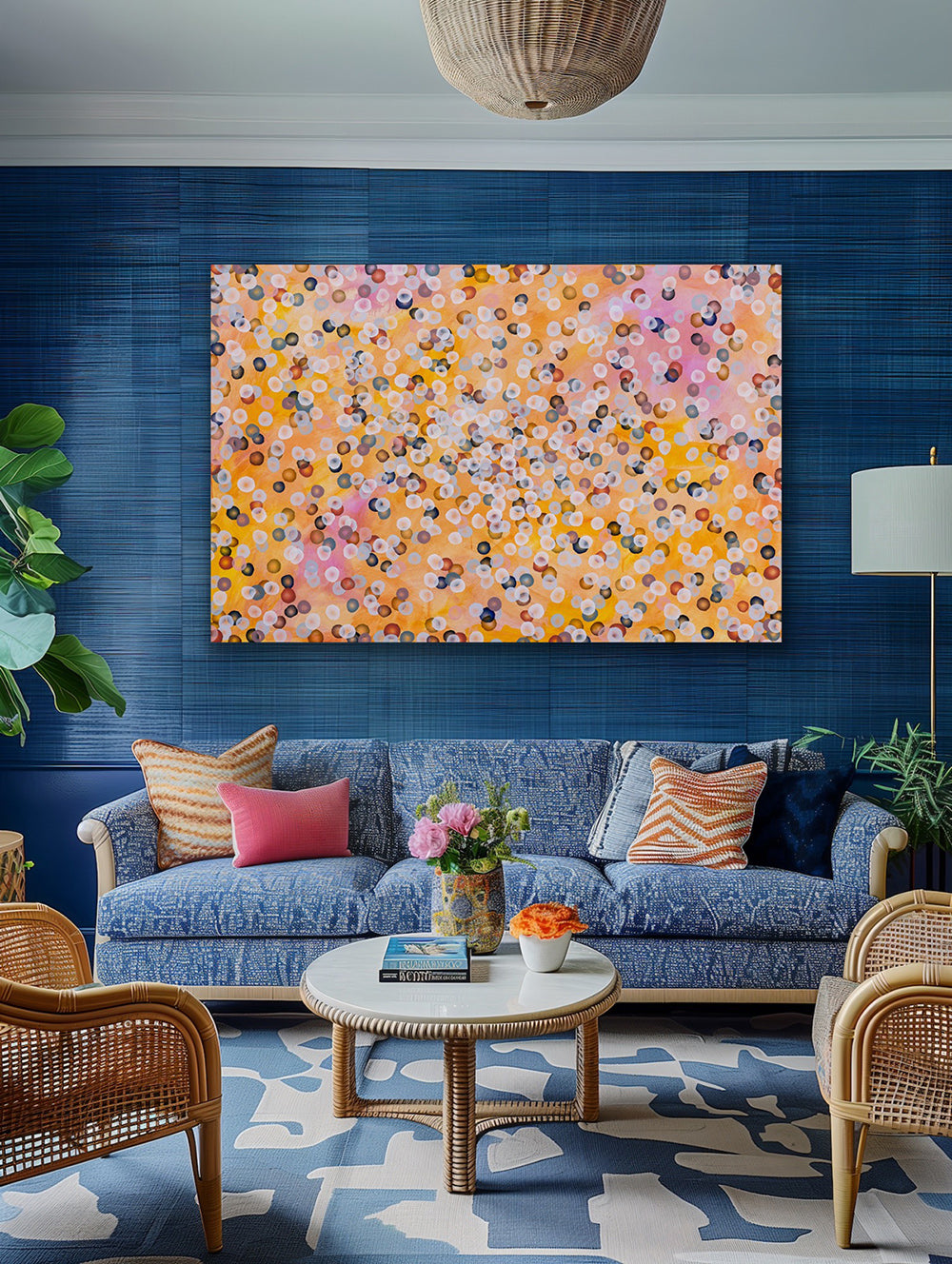 Aqua Vitae - Rock Pool II, Large Colourful Abstract Painting 122 x 184cm