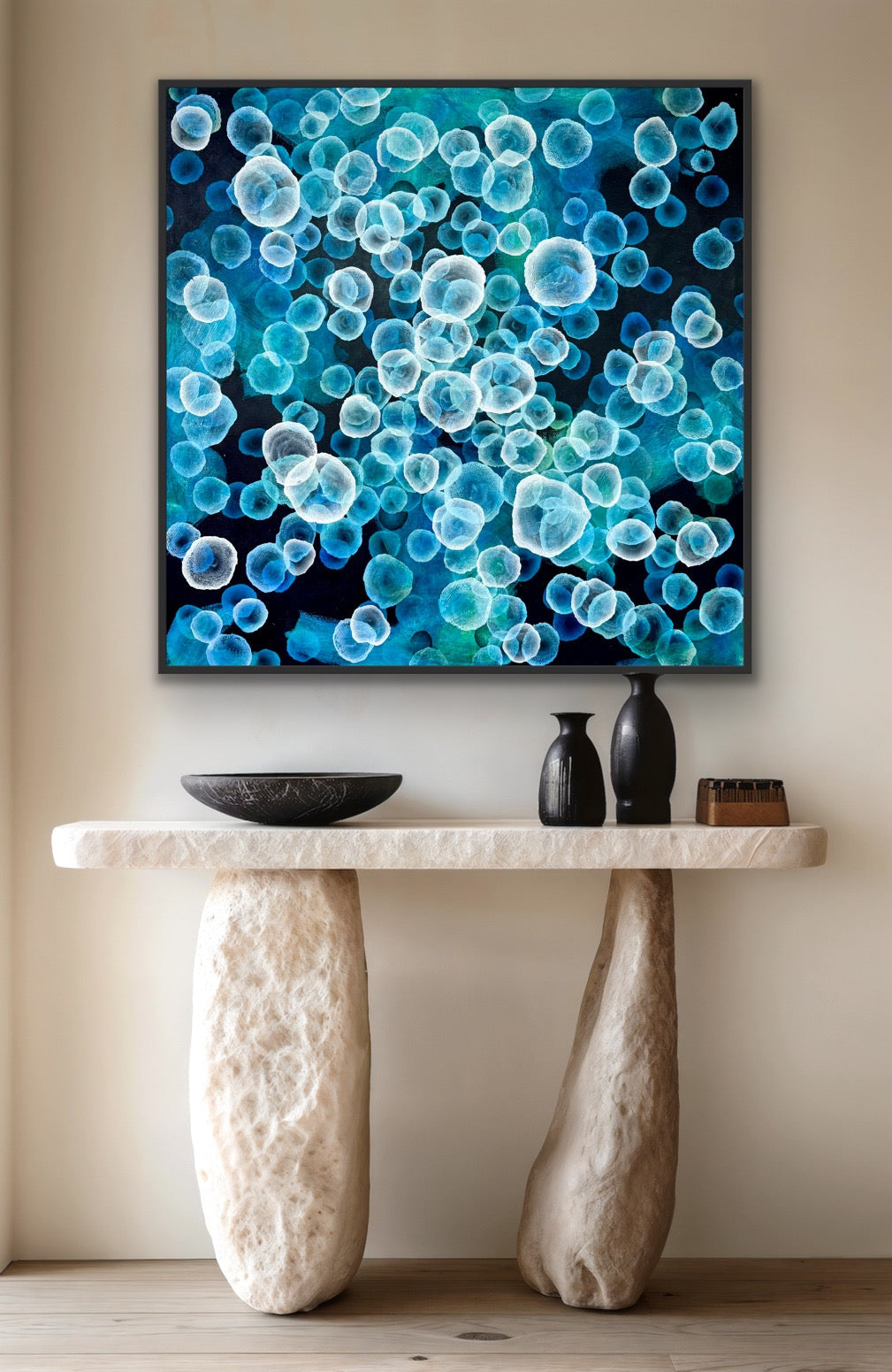Bioluminous Deep Sea Drift  - Original Abstract Sealife Painting