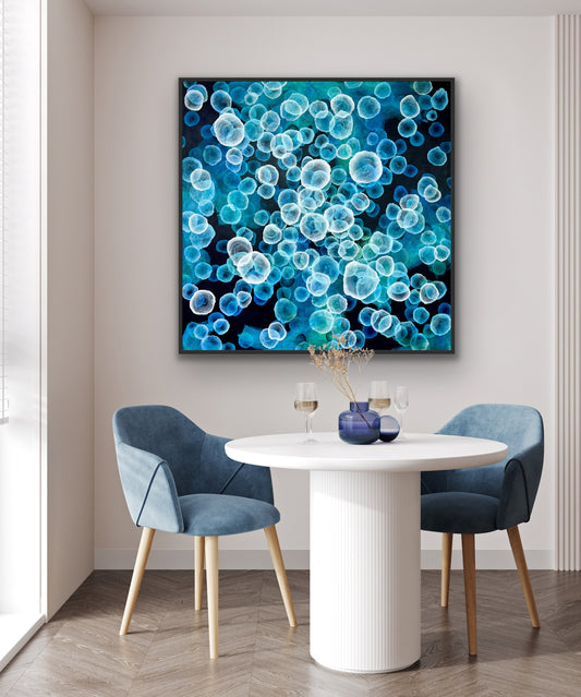 Bioluminous Deep Sea Drift  - Original Abstract Sealife Painting