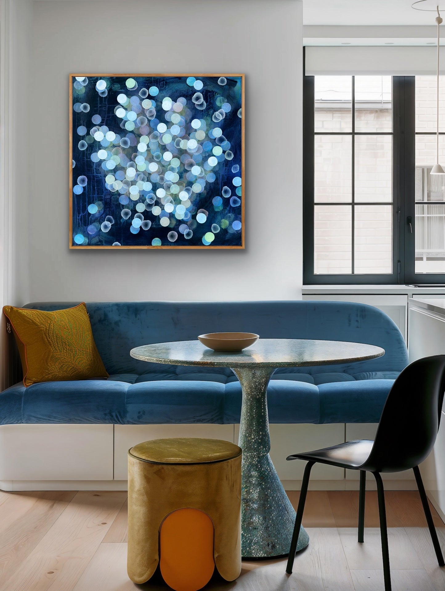 Aqueous Bloom Coral Glow Abstract Sealife Painting