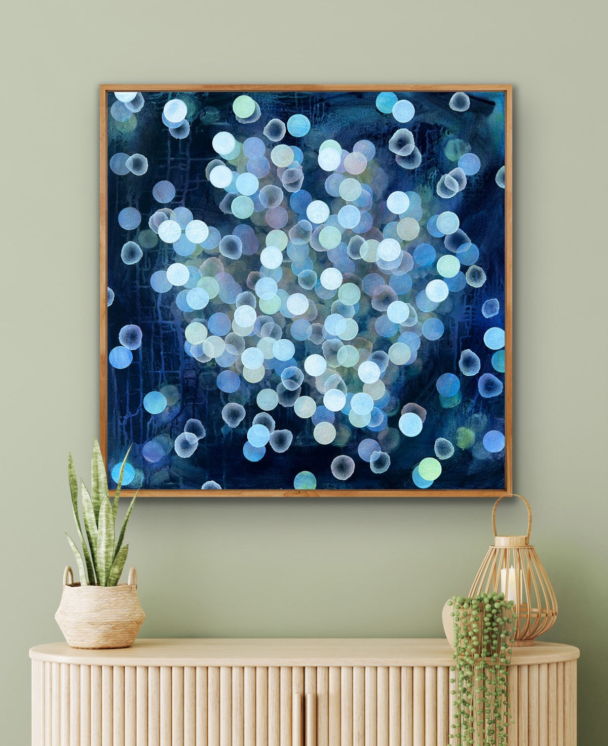 Aqueous Bloom Coral Glow Abstract Sealife Painting