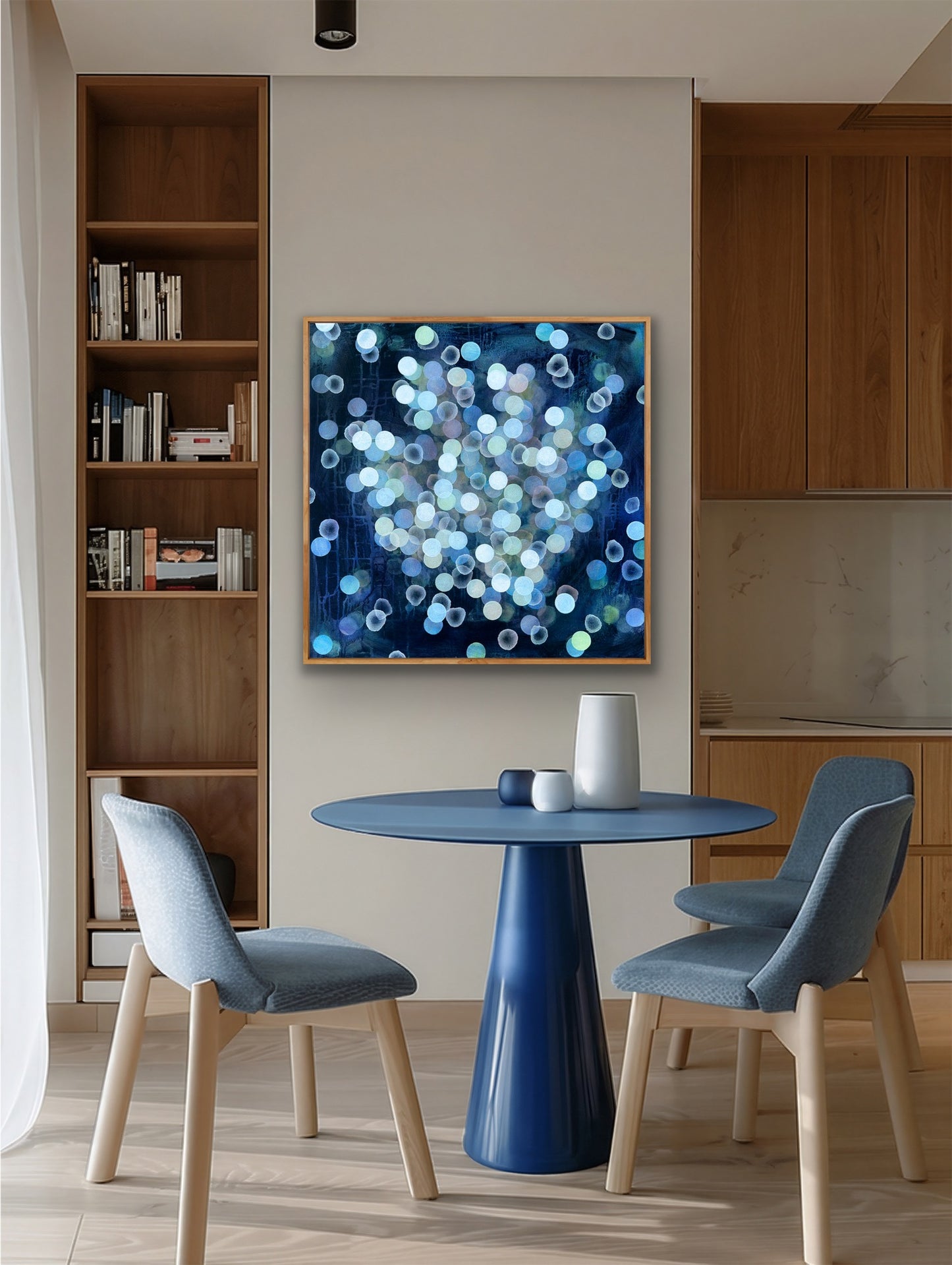 Aqueous Bloom Coral Glow Abstract Sealife Painting
