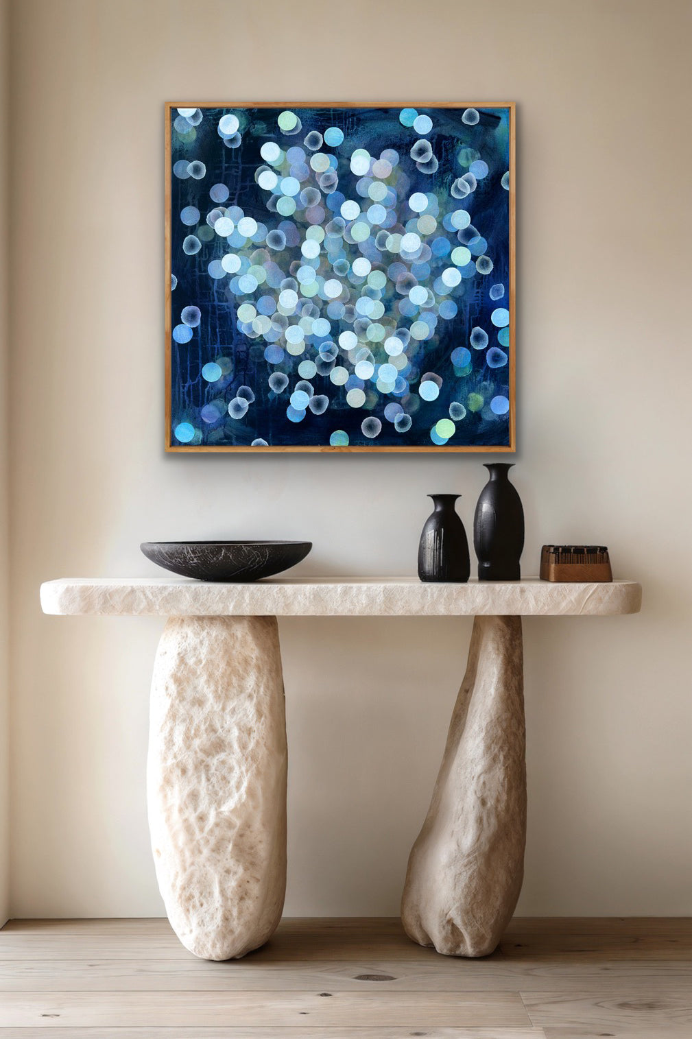 Aqueous Bloom Coral Glow Abstract Sealife Painting