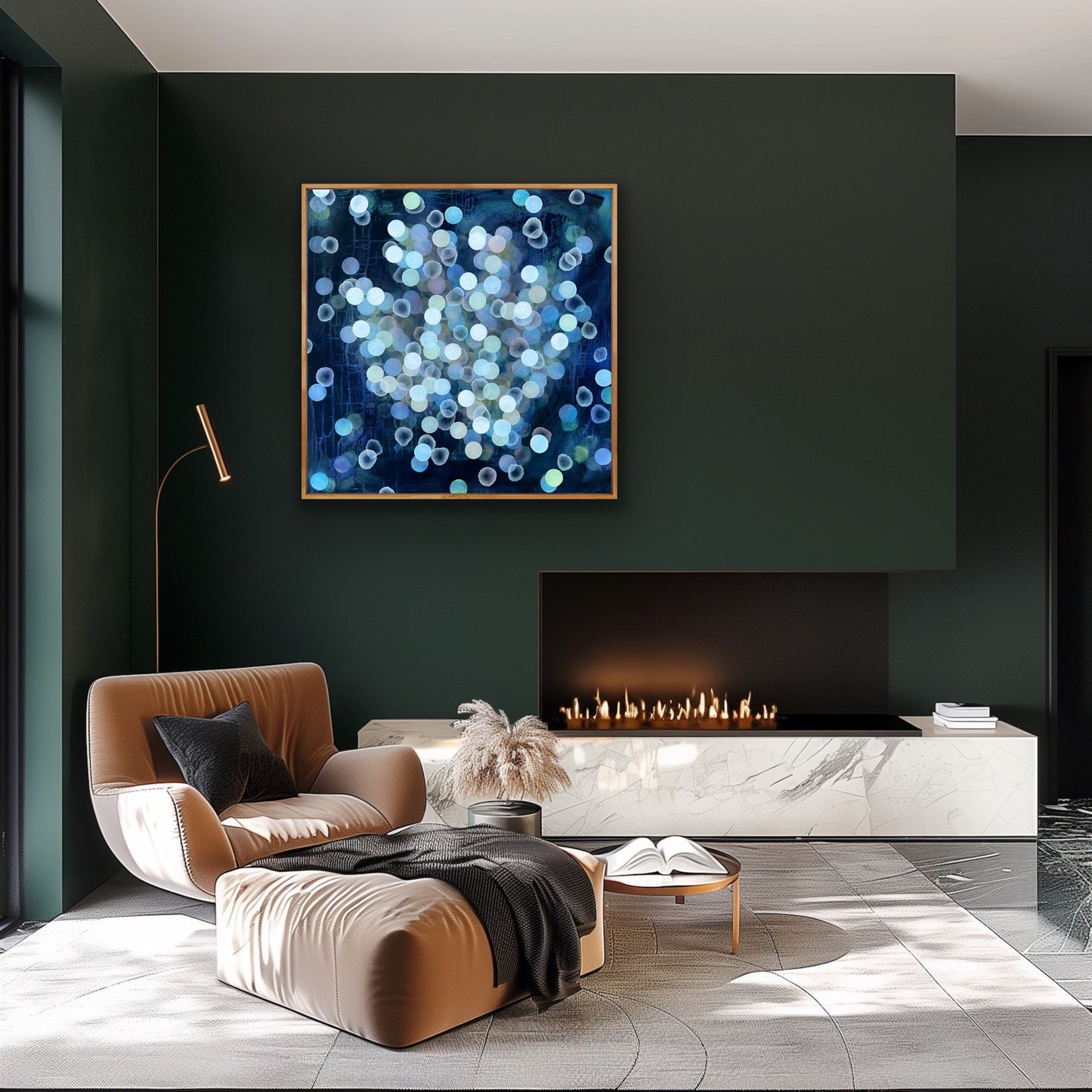 Aqueous Bloom Coral Glow Abstract Sealife Painting