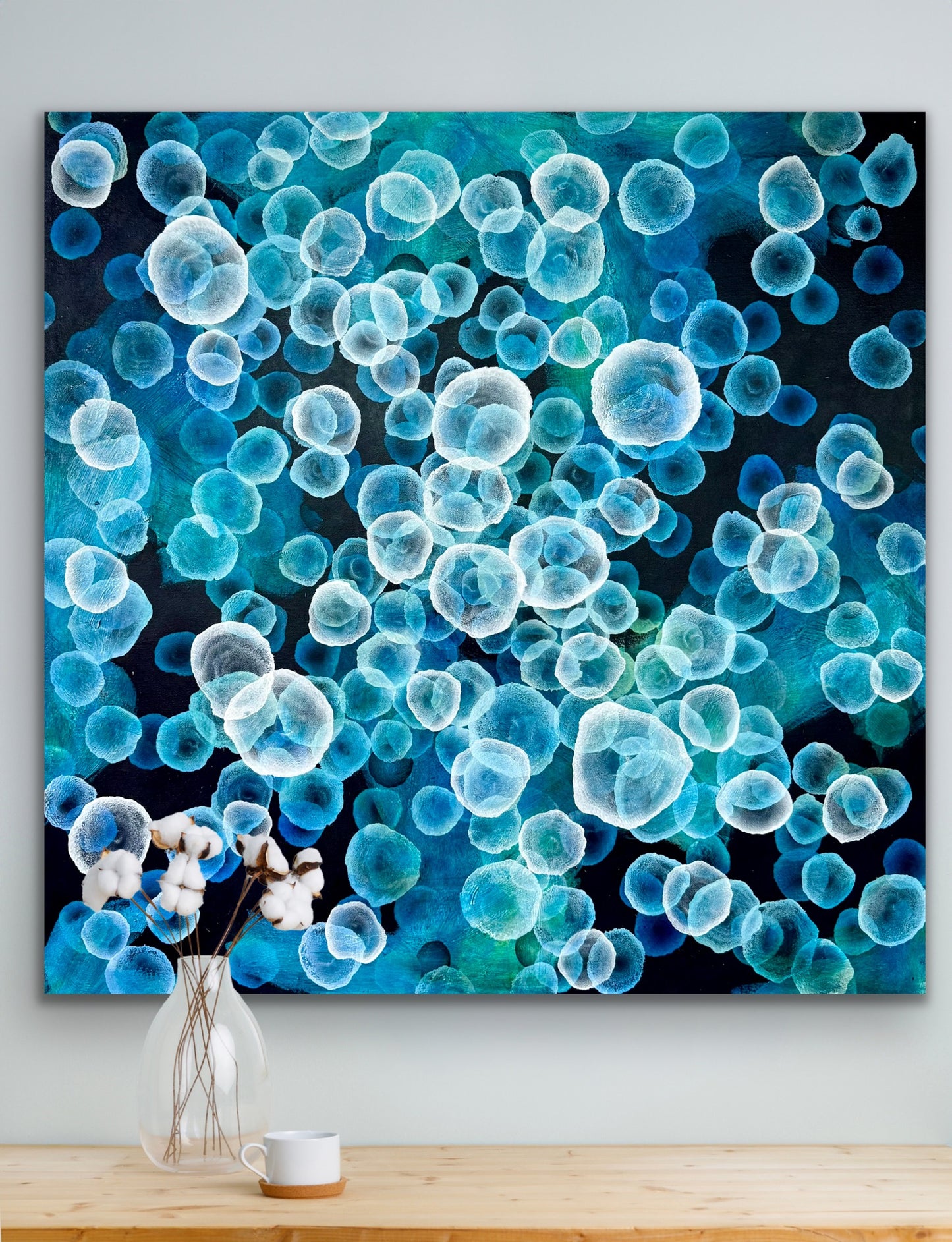 Bioluminous Deep Sea Drift  - Original Abstract Sealife Painting