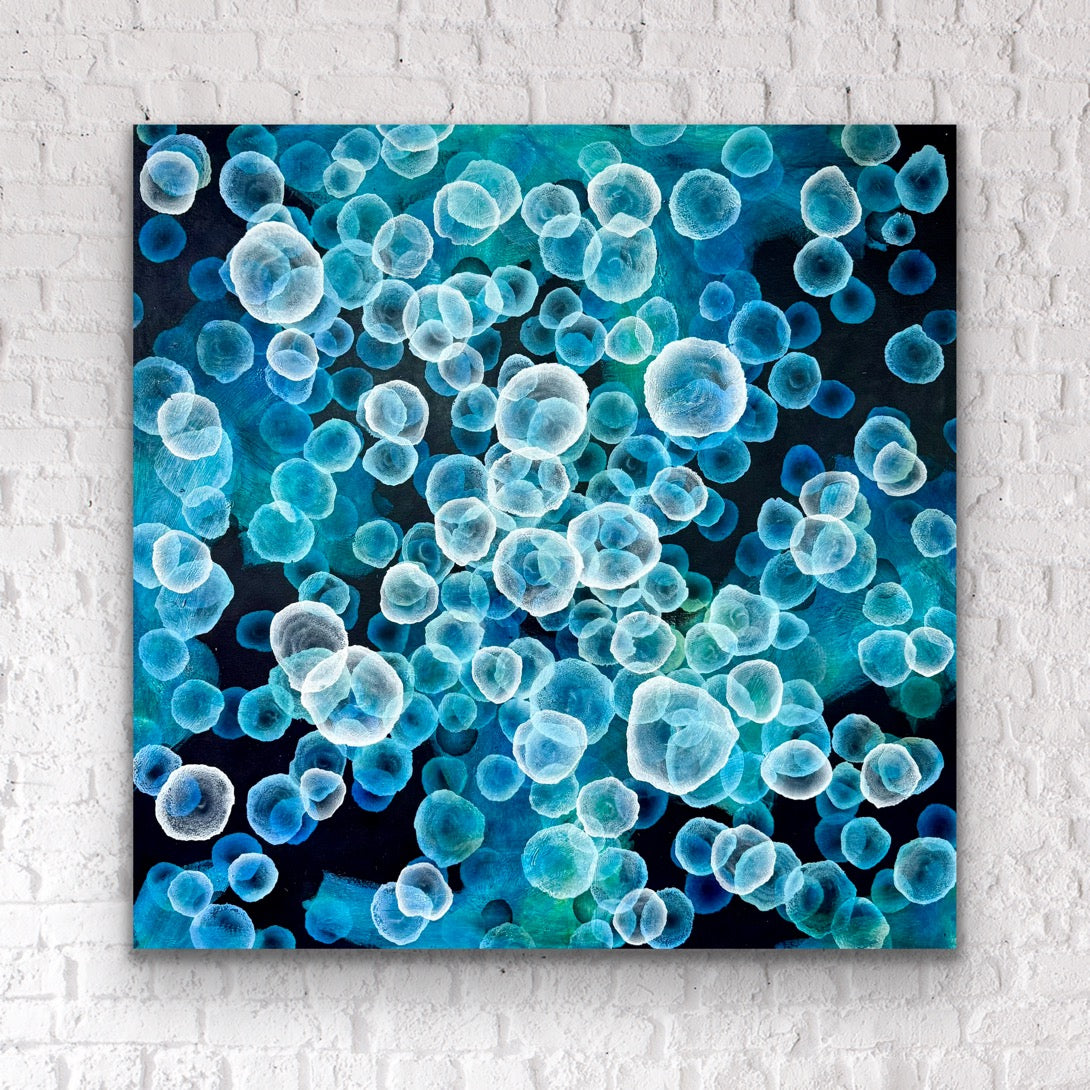 Bioluminous Deep Sea Drift  - Original Abstract Sealife Painting