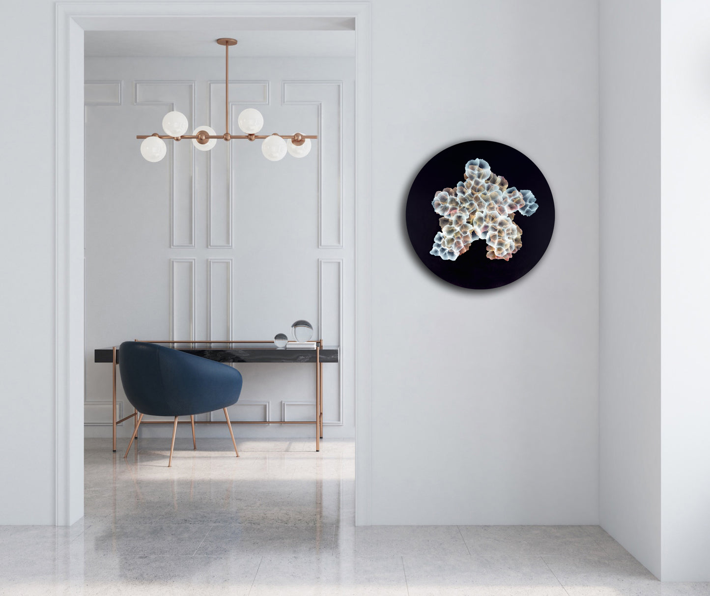 Bio Sphere – Rockpool Bloom II Original Ocean Art Painting on Round Panel