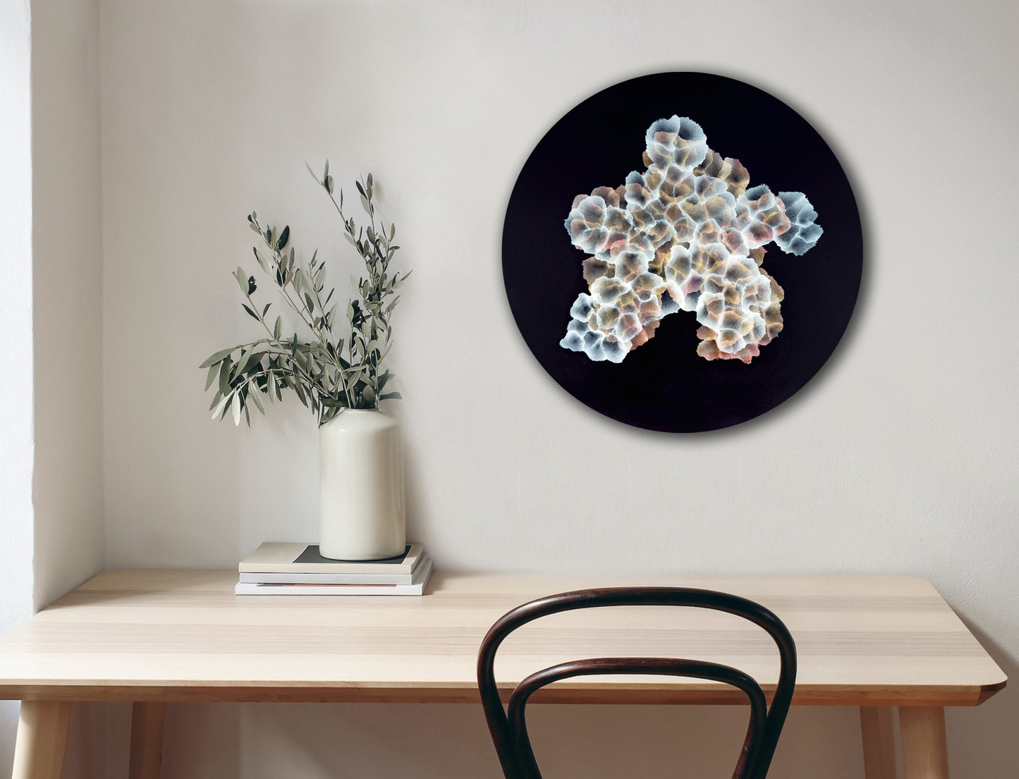 Bio Sphere – Rockpool Bloom II Original Ocean Art Painting on Round Panel