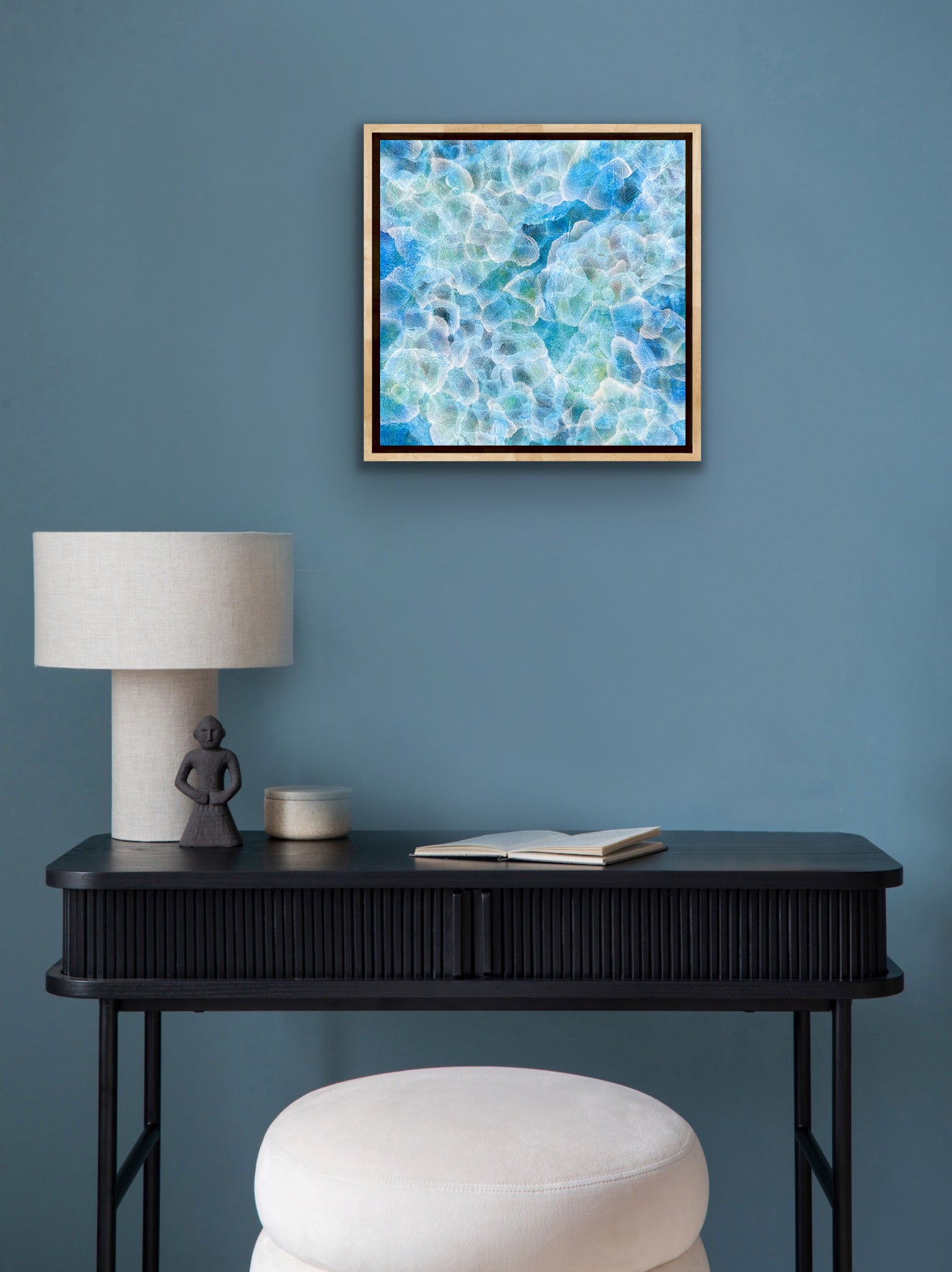 Bio Bloom – Tideline VI - Original Abstract Blue Sealife Painting Framed