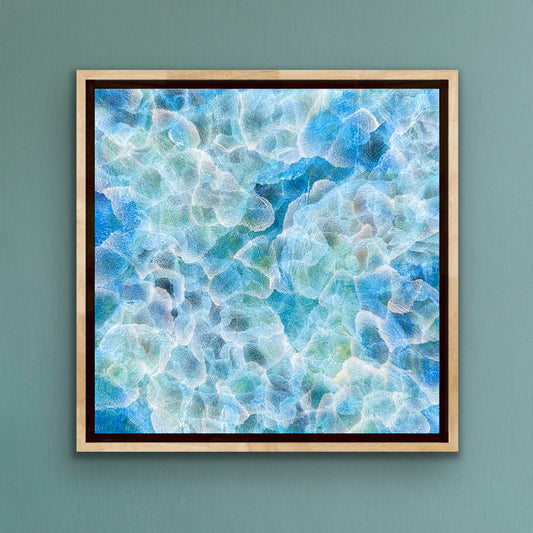 Bio Bloom – Tideline VI - Original Abstract Blue Sealife Painting Framed