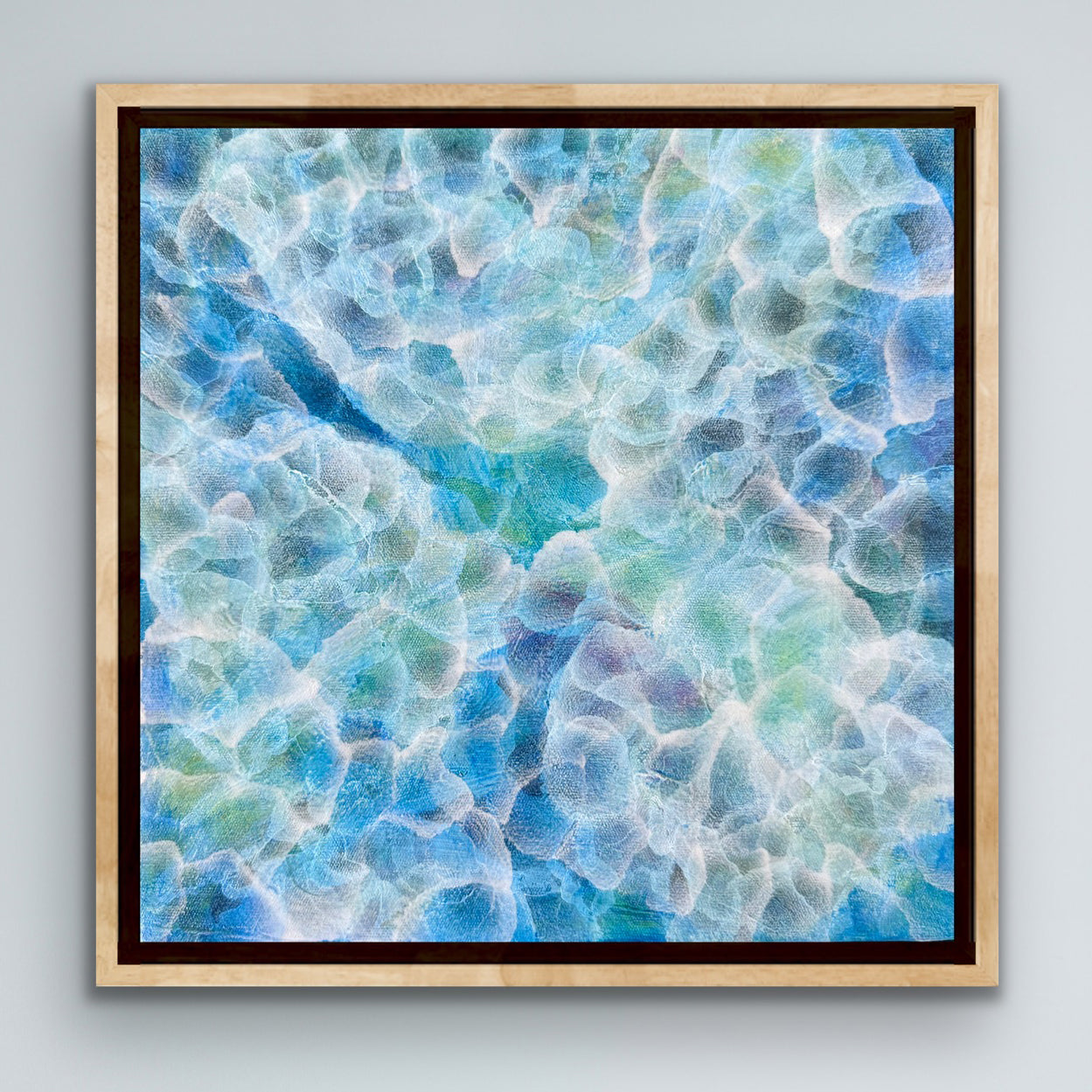 Bio Bloom – Tideline V - Original Abstract Blue Sealife Painting Framed