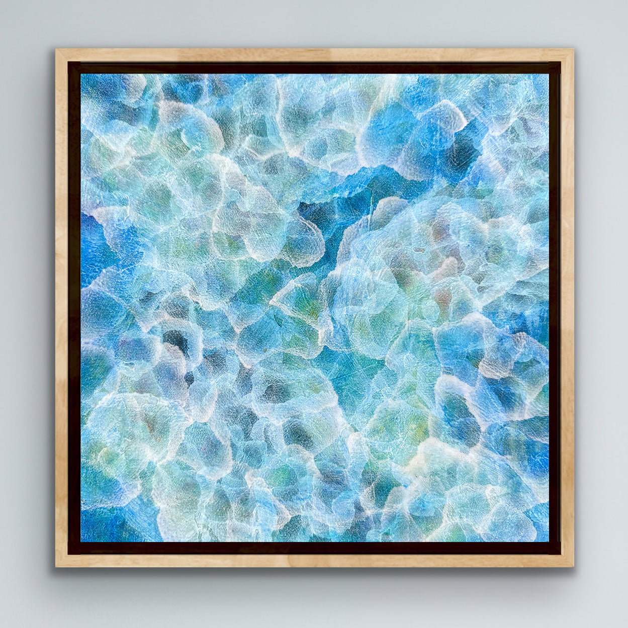 Bio Bloom – Tideline VI - Original Abstract Blue Sealife Painting Framed