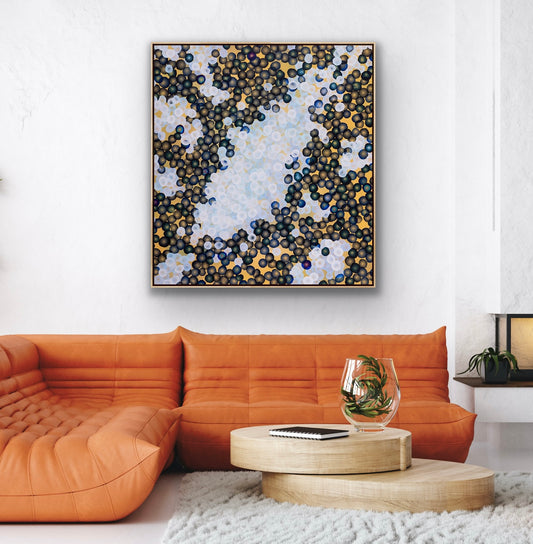 Bio Bloom Shape Shifter - Large Abstract Sealife Painting Framed