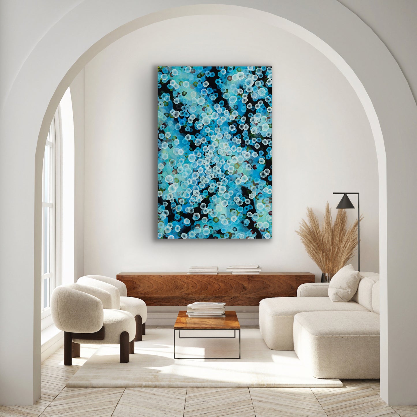 Bioluminescent Tideline Drift II - Large Original Abstract Sealife Painting