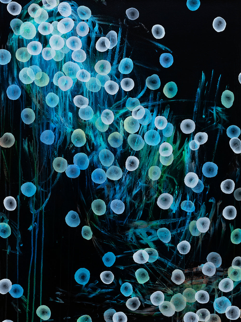 Bioluminous Ocean Dancer - Framed Abstract Artwork