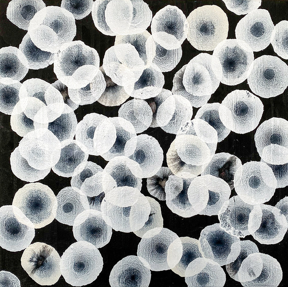 Orbicular Bloom XVI - Abstract Monochrome Painting