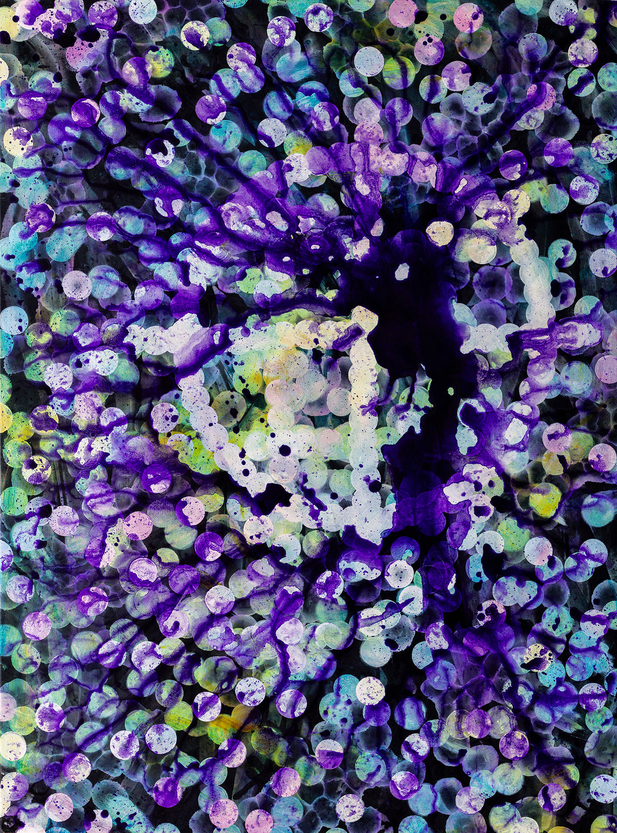 Radio Wave Blooms - Large Colourful Abstract Painting Framed