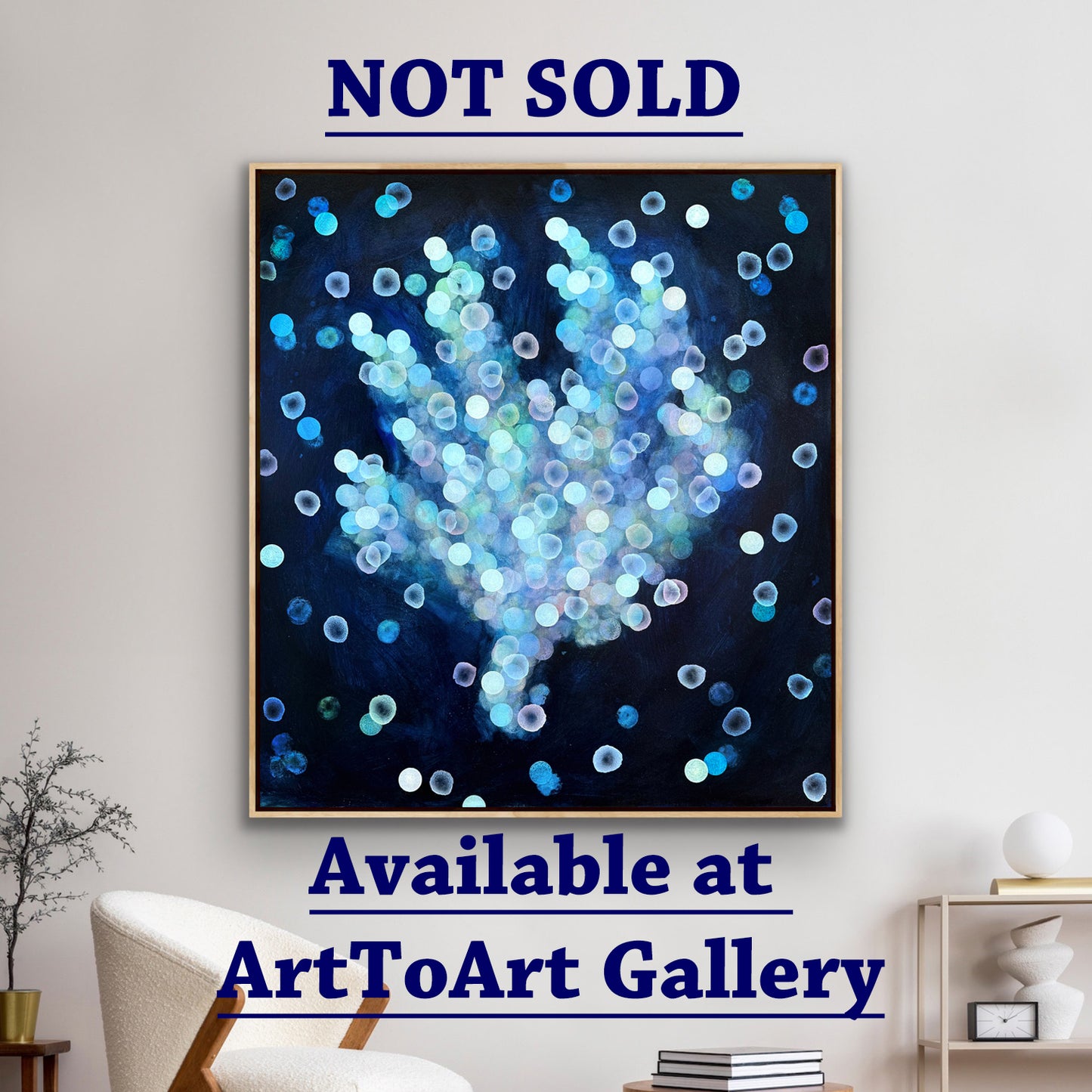 Bioluminescent Drift II Abstract Sealife Painting framed 119cm x 109cm