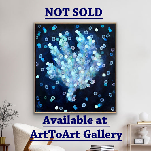 Bioluminescent Drift II Abstract Sealife Painting framed 119cm x 109cm