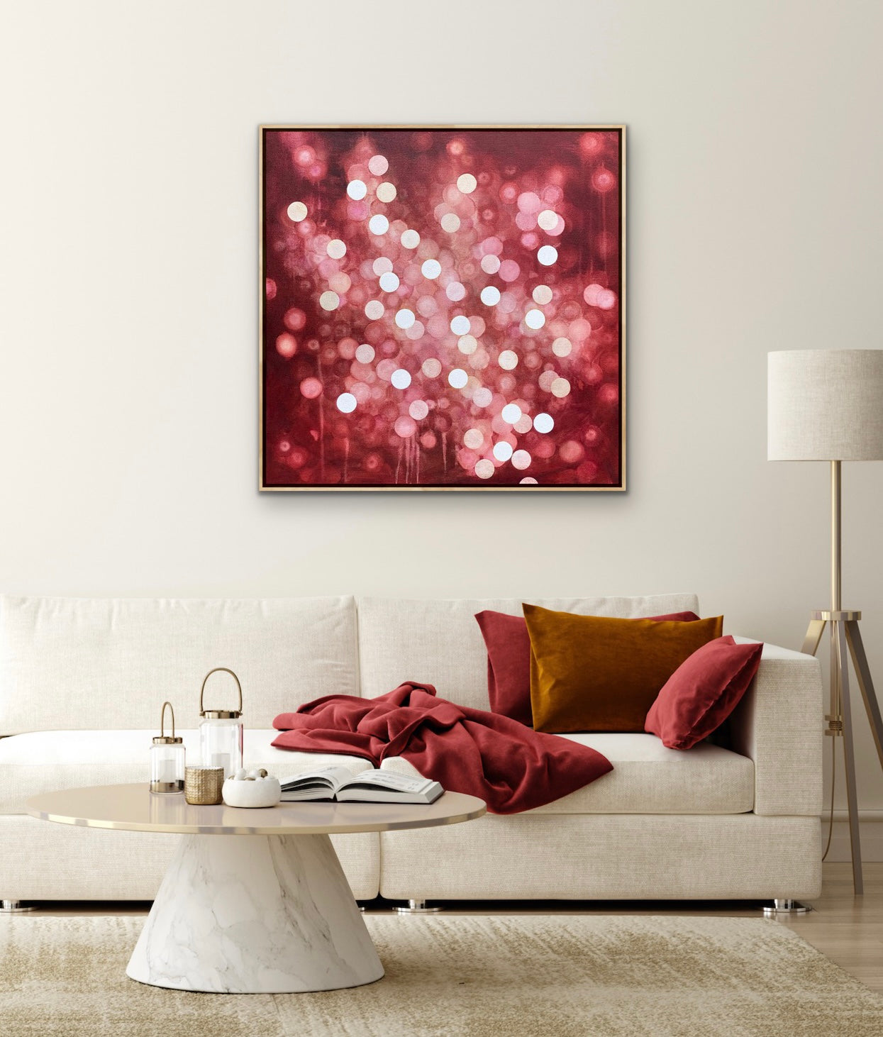 Aqueous Field Coral Bloom XV - Abstract Sealife Painting 79cm x 79cm