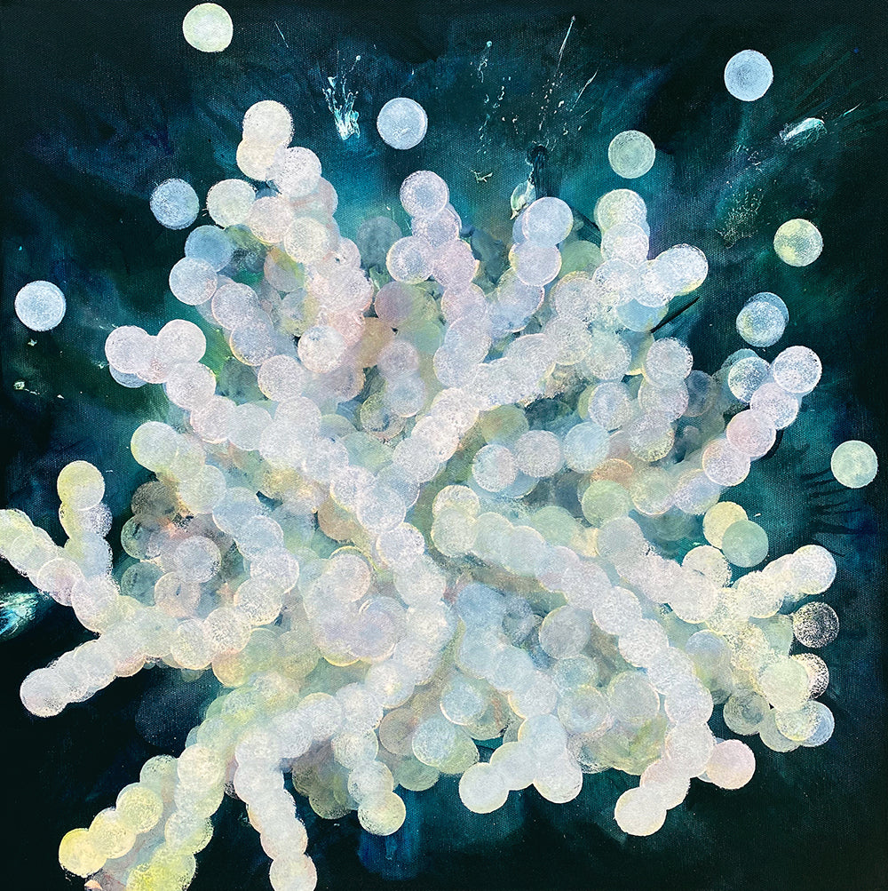 Bio Bloom Luminous I - Abstract Sealife Painting 76cm x 76cm