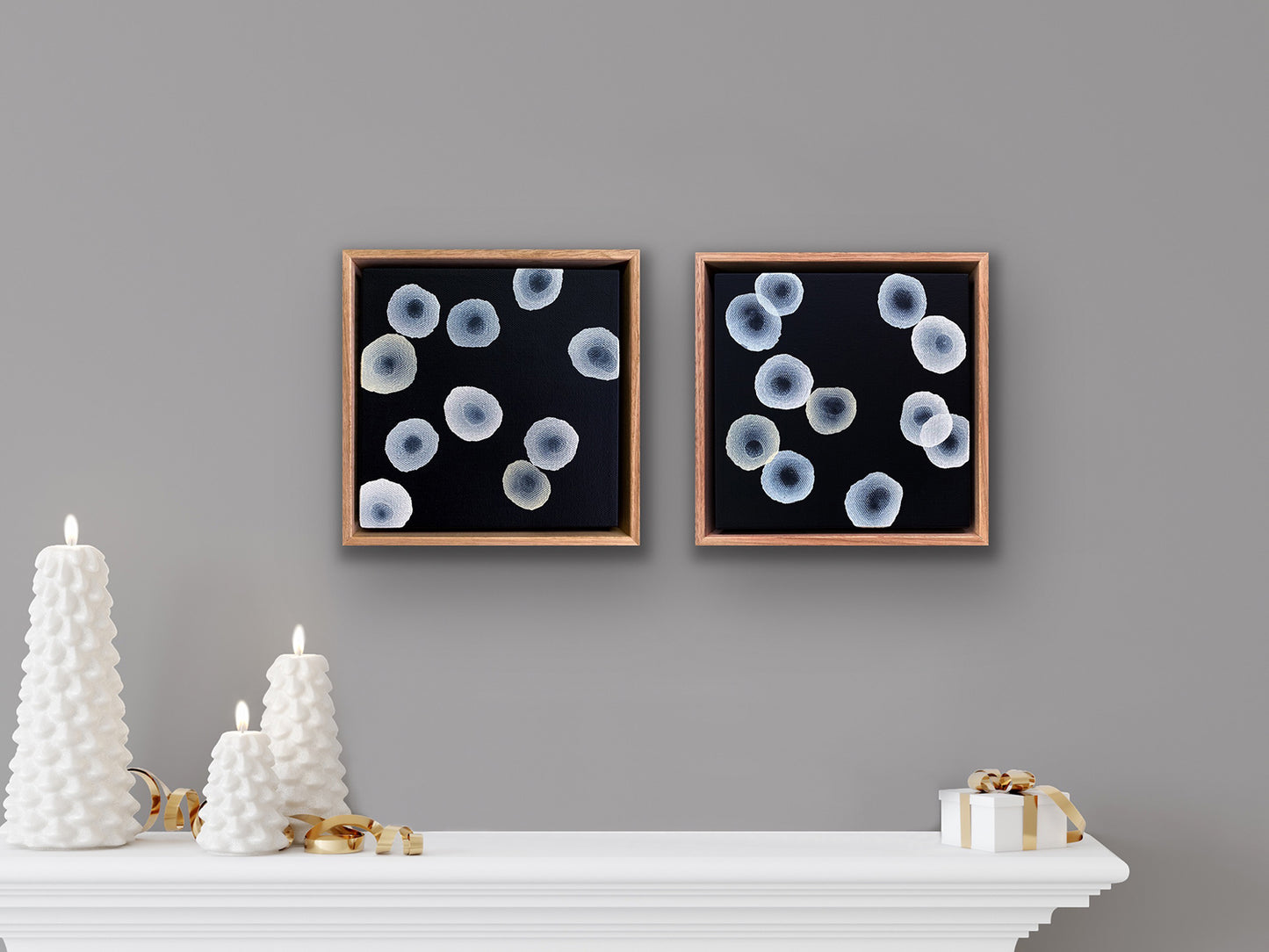 Orbicular Echo II - Abstract Monochrome Painting