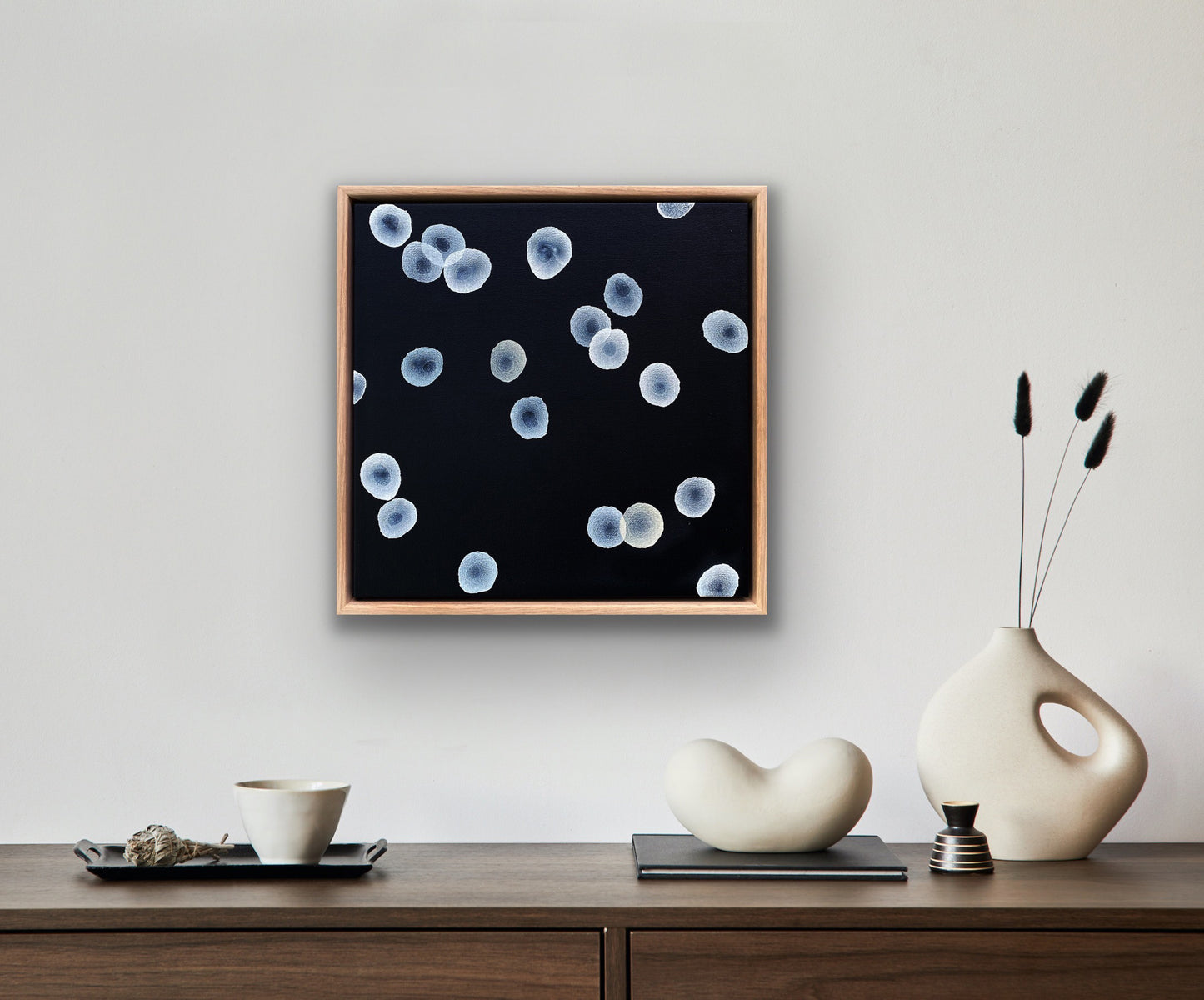 Orbicular Echo V - Abstract Monochrome Painting