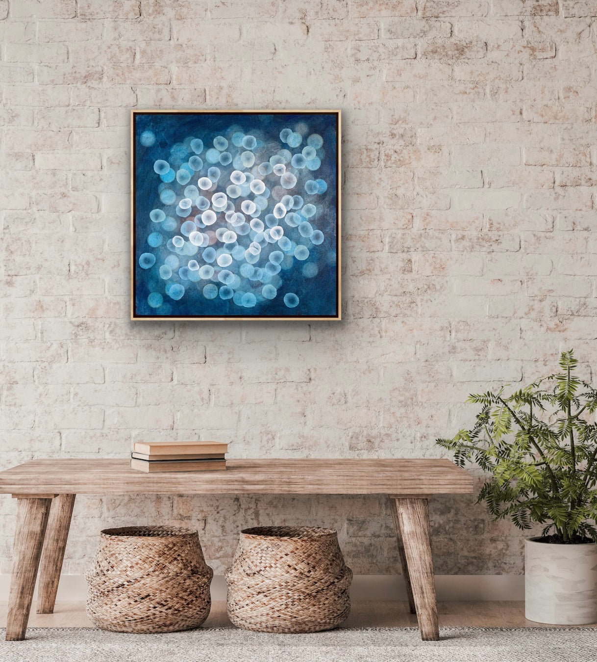 Bioluminescent Bloom Dance - Abstract Microscopic Sealife Painting