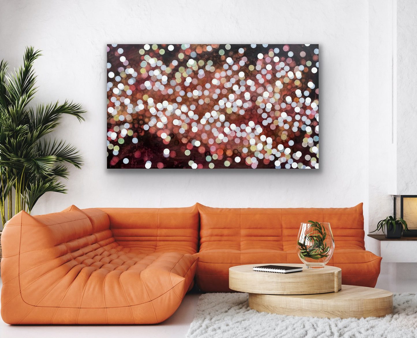 Bioluminescent Coral Bloom - Large Colourful Abstract Painting